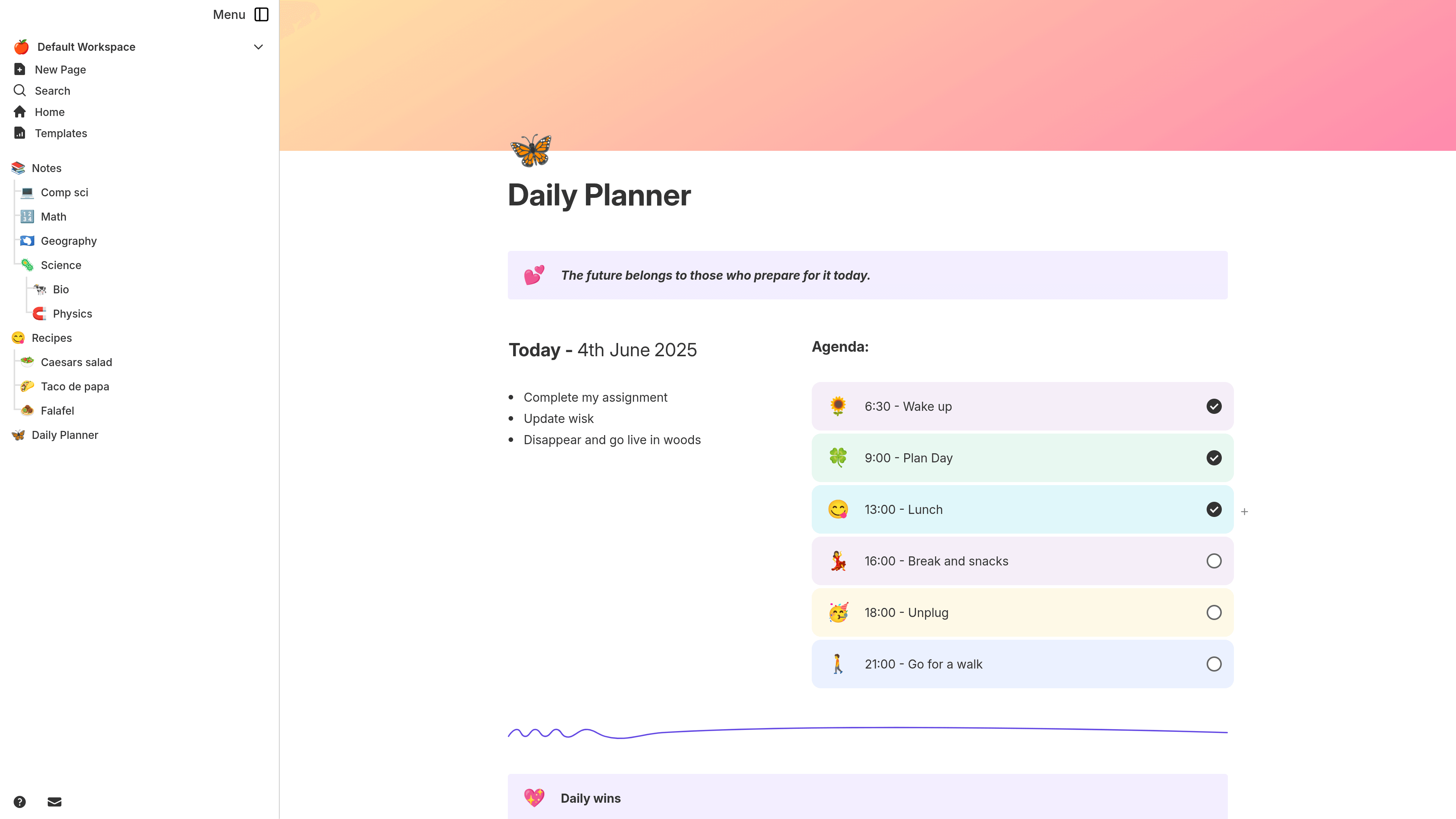 Wisk Workspace Screenshot